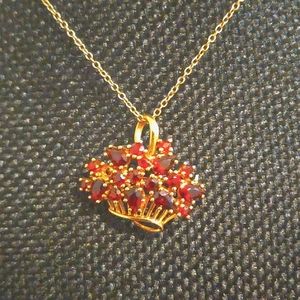 14k garnet pendant/brooch